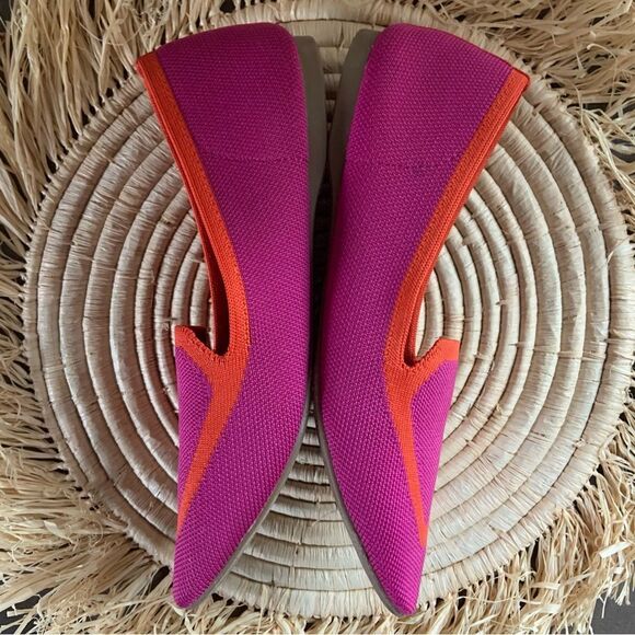 BIRDIES The Blackbird Knit Pointed Toe Flats Tropical Pink Orange Size 6.5 - Picture 5 of 13